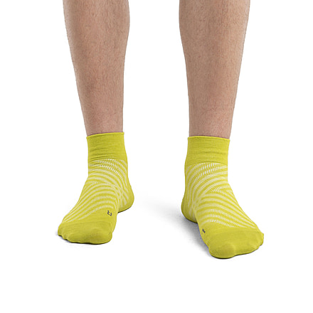 Icebreaker Run+ Ultralight Mini Socks - Mens, Bio Lime/Loden, Large, IB104213867L
