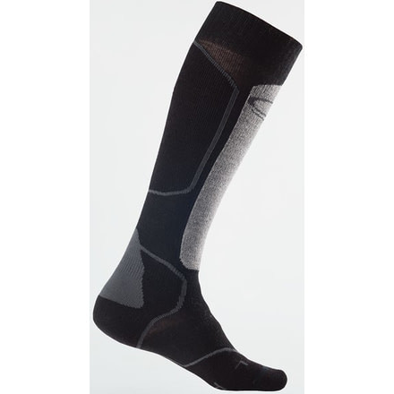 Icebreaker Ski+ Lite Over The Calf Sock - Mens-Oil/Black/Silver-Large