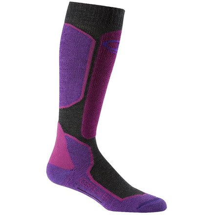 Icebreaker Ski+ Lite Over The Calf Sock - Womens-Jet Heather/Emperor/Vivid-Large