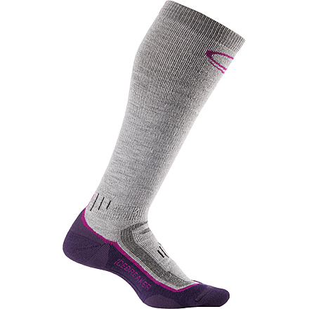 Icebreaker Ski Med Over The Calf Sock - Women's-Black/White/Black-Large