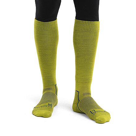 Icebreaker Ski+ Ultralight Over The Calf Socks - Men's, Bio Lime/Loden/Lazurite, Medium, IB104878951M