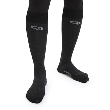 Icebreaker Snow Liner Over The Calf Socks - Womens, Black, Large, IB103941001L