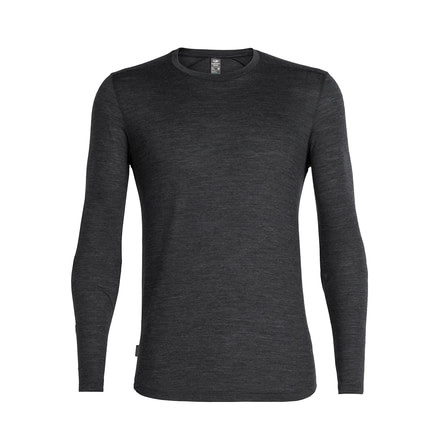 Icebreaker Sphere Long Sleeve Crewe - Mens, Black HTHR, Large, 104569030L