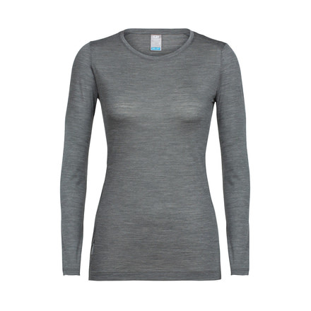 Icebreaker Sphere Long Sleeve Low Crewe, Metal Hthr, L, 104091001L