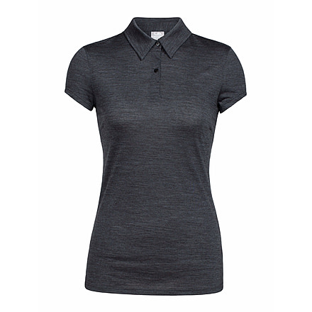 Icebreaker Sphere Short Sleeve Polo, Black Hthr, L, 104198001L