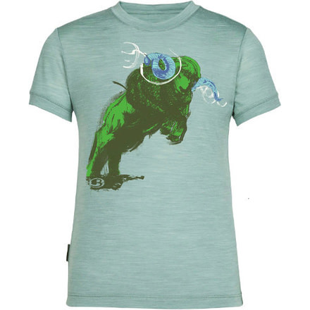 Icebreaker Sphere Short Sleeve Wild Sheep Top - Boy's-8-Shale Heather