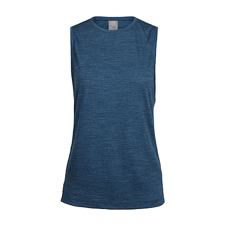 Icebreaker Sphere Sleeveless Tee, Prussian Blue Hthr, L, 104089402L