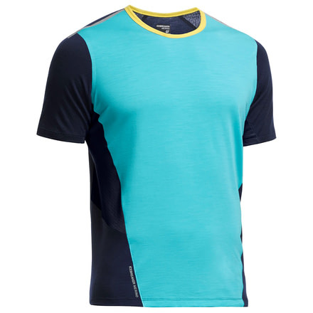 Icebreaker Strike Short Sleeve Crewe - Mens-Aquamarine/Admiral/Fuse-Small