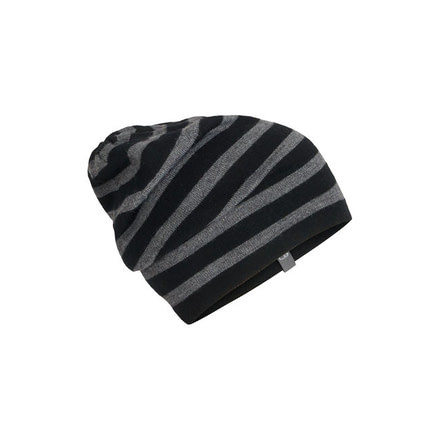 Icebreaker Stripe Slouch Beanie, Black, One Size, 104403001OS