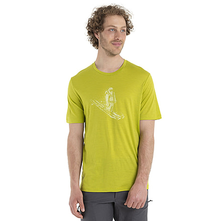 Icebreaker Tech Lite II Short Sleeve Skiing Yeti T-Shirt - Men's, Bio Lime, Extra Large, IB0A56IM864XL