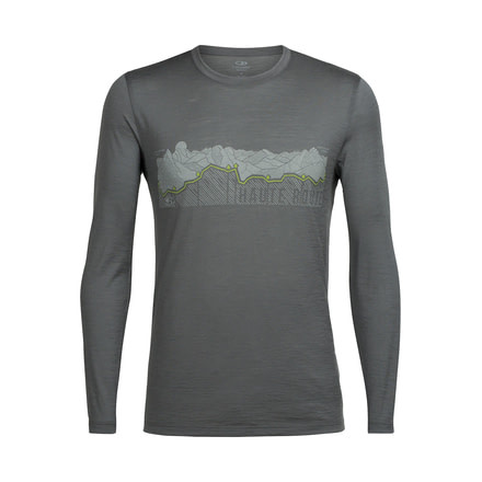 Icebreaker Tech Lite Long Sleeve Crewe Haute Route, Metal, M, 104274002M