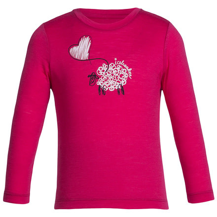Icebreaker Tech Lite Long Sleeve Crewe Lift - Kids'-2-Pop Pink/Snow