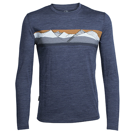 Icebreaker Tech Lite Long Sleeve Crewe South Alps - Men's-Fathom Heather-Small