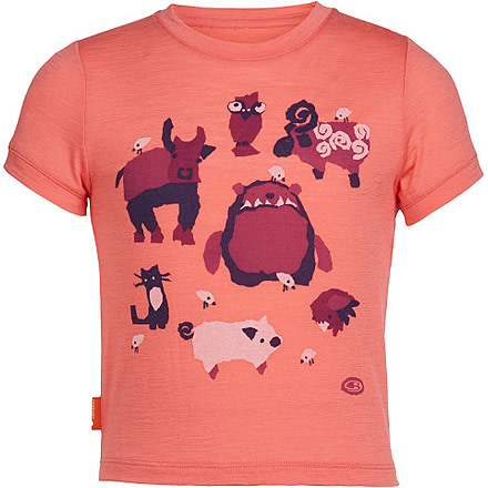 Icebreaker Tech Lite Short Sleeve Bigfoot Barnyard - Kid's-2-Tulip