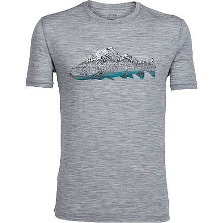 Icebreaker Tech Lite Short Sleeve Crew Fin Peaks - Men's-Metro Heather-X-Large