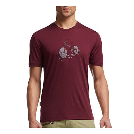 Icebreaker Tech Lite Short Sleeve Crew Graphic - Men's-Trail Log / Redwood-Large