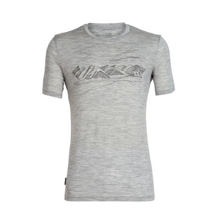 Icebreaker Tech Lite Short Sleeve Crewe Coronet Peak - Mens, Metro HTHR, M, 104577002M