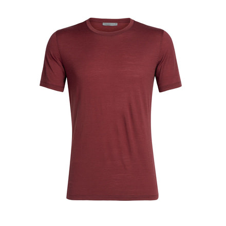 Icebreaker Tech Lite Short Sleeve Crewe Sunset Geo - Mens, Cabernet, Small, 104730616S