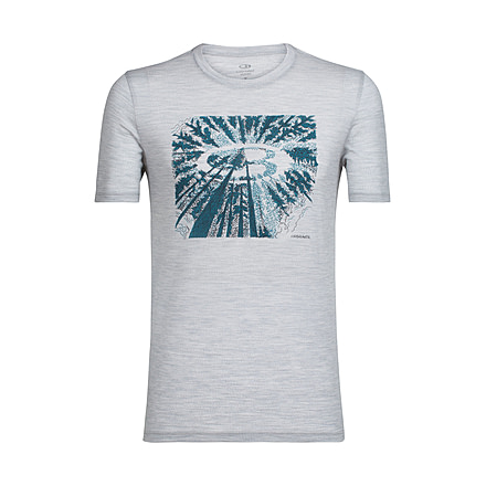 Icebreaker Tech Lite Short Sleeve Crewe Tree Top Logo, Blizzard Hthr, L, 104132002L