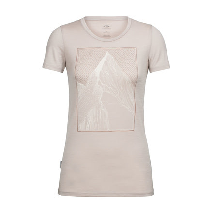Icebreaker Tech Lite Short Sleeve Low Crewe At My Peak, Pumice, L, 104155101L