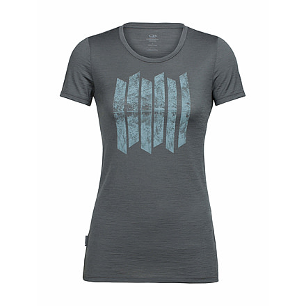 Icebreaker Tech Lite Short Sleeve Low Crewe Soundless, Metal, L, 104153001L