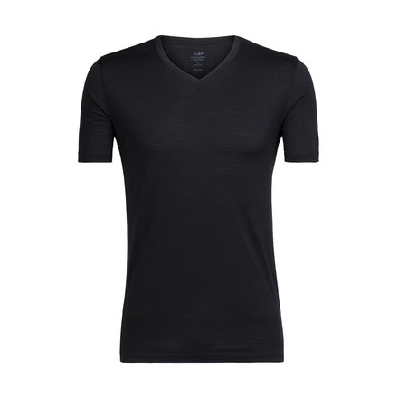 Icebreaker Tech Lite Short Sleeve V - Men's, Black, Large, 104123001L