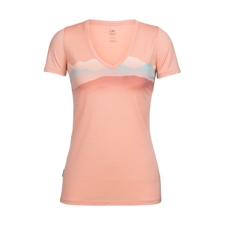 Icebreaker Tech Lite Short Sleeve V Misty Horizon, Sorbet, L, 104162801L