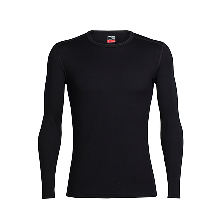 Icebreaker Tech Top Long Sleeve Crewe, Black/Black, 2XL, 104033001XXL