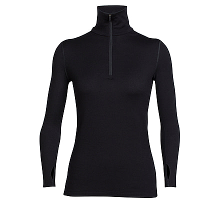 Icebreaker Tech Top Long Sleeve Half Zip, Black, L, 104038001L