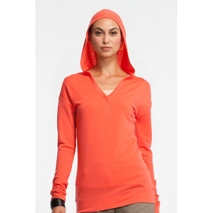Icebreaker Vista Long Sleeve Hood Clearance - Women's-Azalea-Small