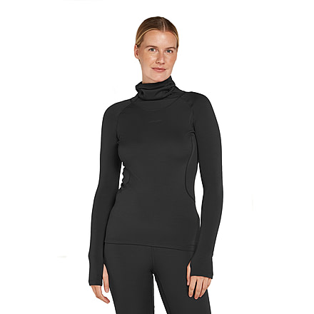 Icebreaker Women 300 MerinoFine Polar LS Roll Neck, Black, M, IB0A5755001M