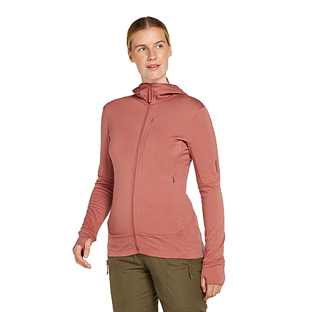 Icebreaker Women Merino 260 Quantum LS Zip Hoodie, Cedar Wood, L, IBBA56XR01ML