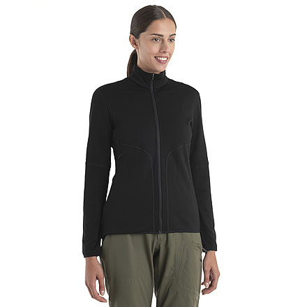 Icebreaker Women Merino 560 Realfleece Elemental LS Zip, Black, M, IBBA56SR001M