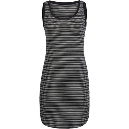 Icebreaker Yanni Tank Dress - Women's-Stripe Black/Snow-Large
