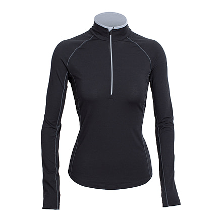 Icebreaker Zone Long Sleeve Half Zip, Black/Mineral/Mineral, L, 102571001L