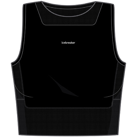 Icebreaker ZoneKnit Cropped Bra-Tank - Women's, Black, Large, IB0A56FC001L