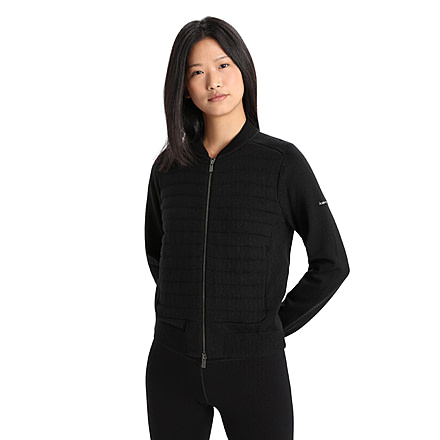 Icebreaker ZoneKnit Insulated Knit Bomber - Women's, Black, Small, IB0A56JP001S
