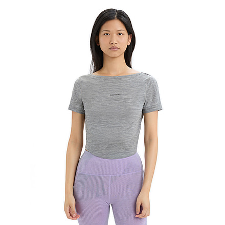 Icebreaker ZoneKnit Short Sleeve Scoop Back T-Shirt - Womens, Metro Heather, 2XS, IB0A56OV016XXS