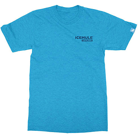 IceMule Coolers Hang Loose Tee - Mens, Turquoise shirt with Navy ink, 3557911691357