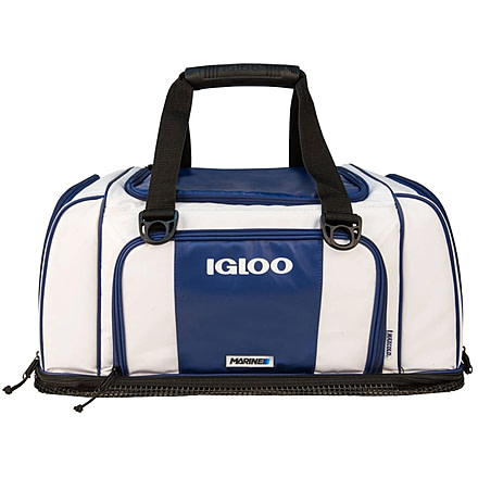 USED Igloo Marine Ultra Cooler Bag, Tactical Duffel, 46-Can, White/Navy, 00062915, EDEMO1