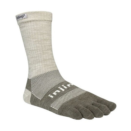 Injinji 2.0 Outdoor Midweight Mini Crew Nuwool Socks - Mens, Oatmeal, Medium, 223270-OAT-M