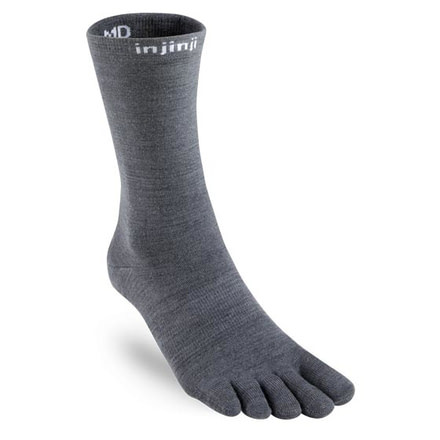 Injinji Liner Crew Nuwool Socks - Mens, Charcoal, Small, 060370-CHR-S