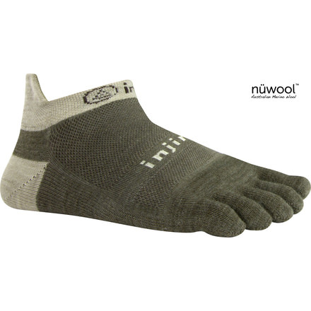 Injinji Run 2.0 Lightweight No-Show NuWool Socks - Womens-Oatmeal-Small
