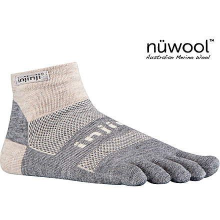 Injinji Run 2.0 Mid-Weight Mini-Crew Sock - Men's-Charcoal-Small
