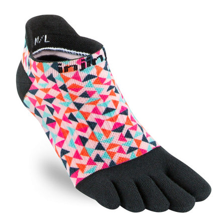 Injinji Run Lightweight No Show Coolmax Xtra Socks - Womens, Retro Spect, Extra Small/Small, 201111-RET-XS/S