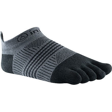 Injinji Run Lightweight No-Show Sock - Womens-Black/Gray-M/L