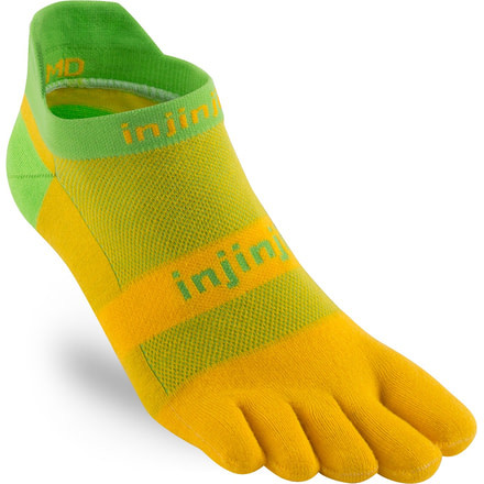 Injinji Run Lightweight No-Show Socks - Mens, Mango, Medium, 201110-MAN-Medium
