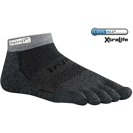 Injinji Trail 2.0 Midweight Micro Sock - Mens-Granite-Small