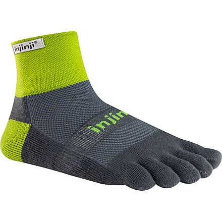 Injinji Trail 2.0 Midweight Mini-Crew Sock - Mens-Wild Lime-Small