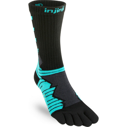 Injinji Ultra Run Crew Socks - Mens, Aqua, Large, 401170-AQ1-Large